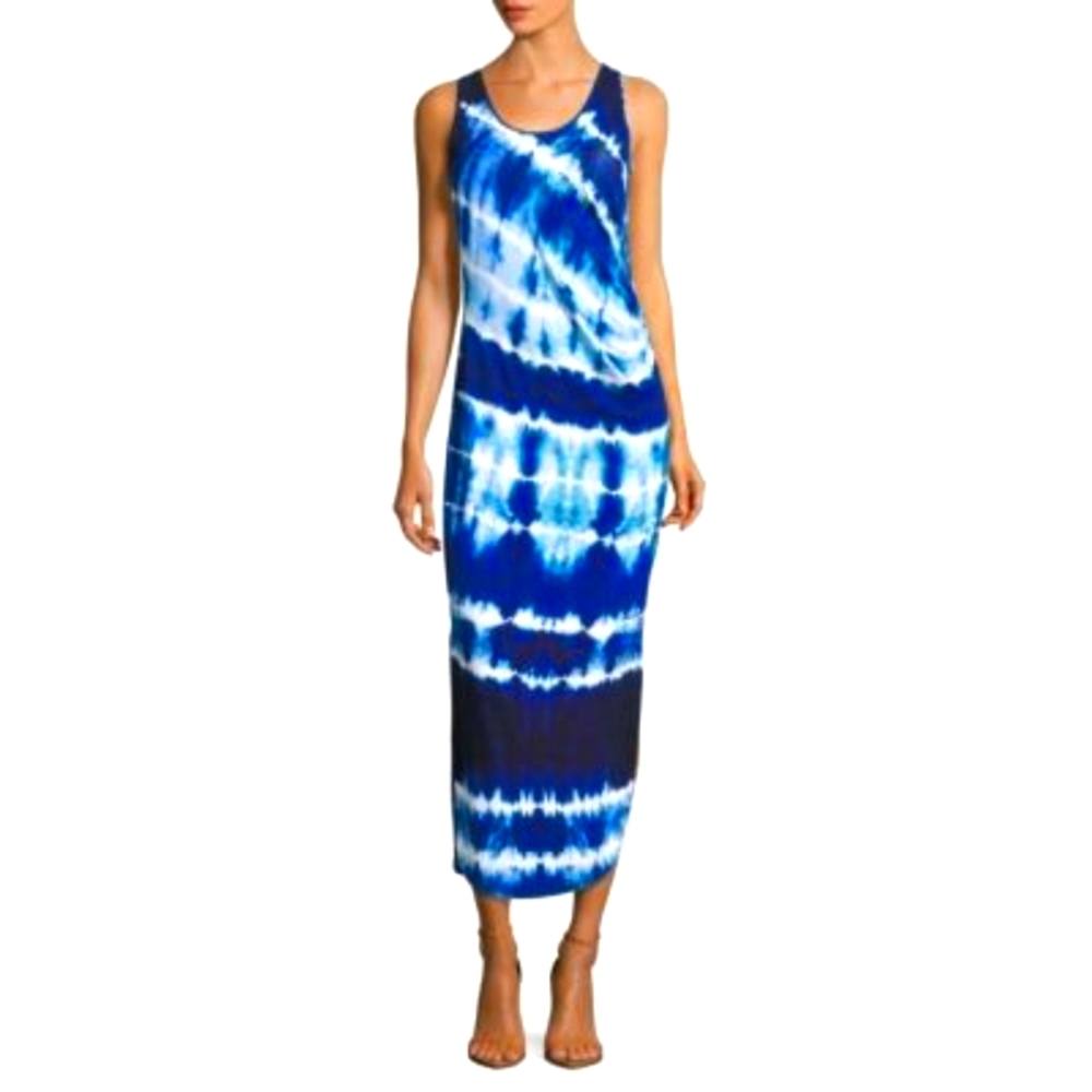 Lord & Taylor Shibori Dolphin Hem Tank Dress